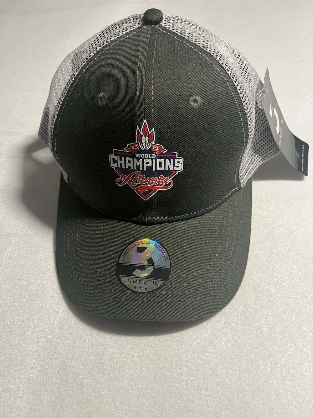 Atlanta Braves 2021 World Series Champions Three In Trucker Hat Snapback NWT